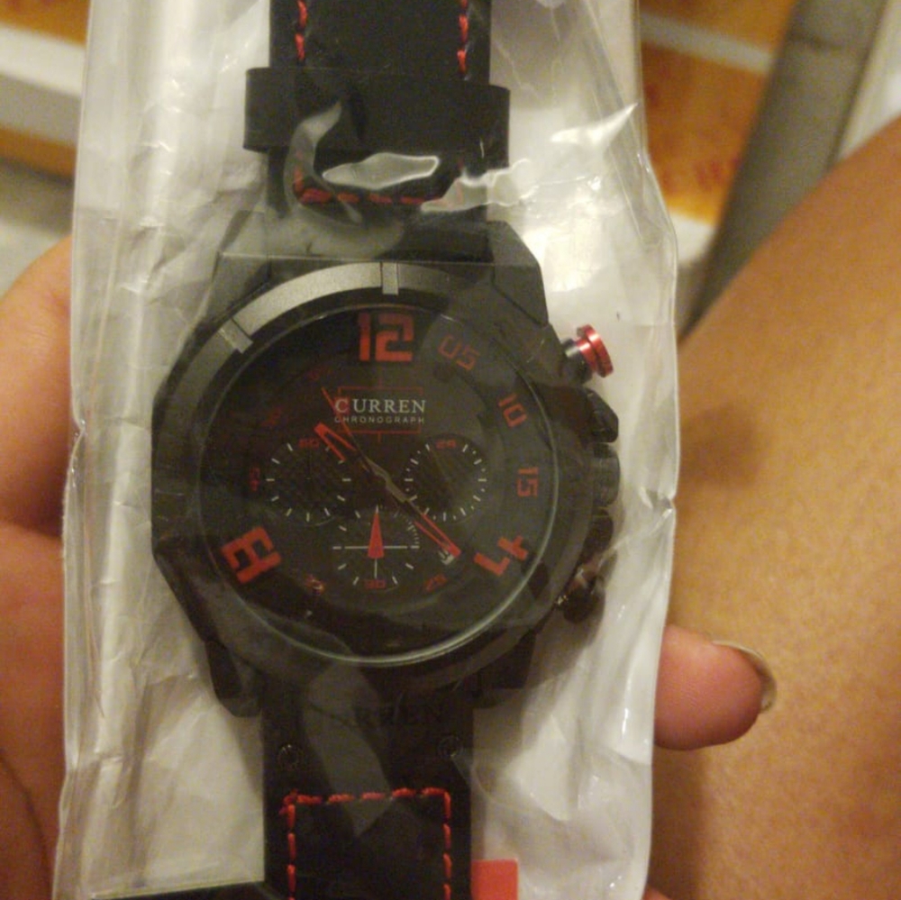 Leather Men's Sports Waterproof Leather Strap Date - Picture 4 of 4